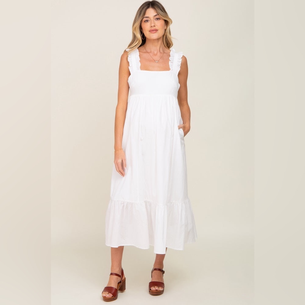 Pinkblush ruffle strap midi dress nwt Small